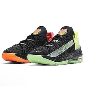 Nike Lebron 18 GS Black Bright Crimson, Size 5.5 Y